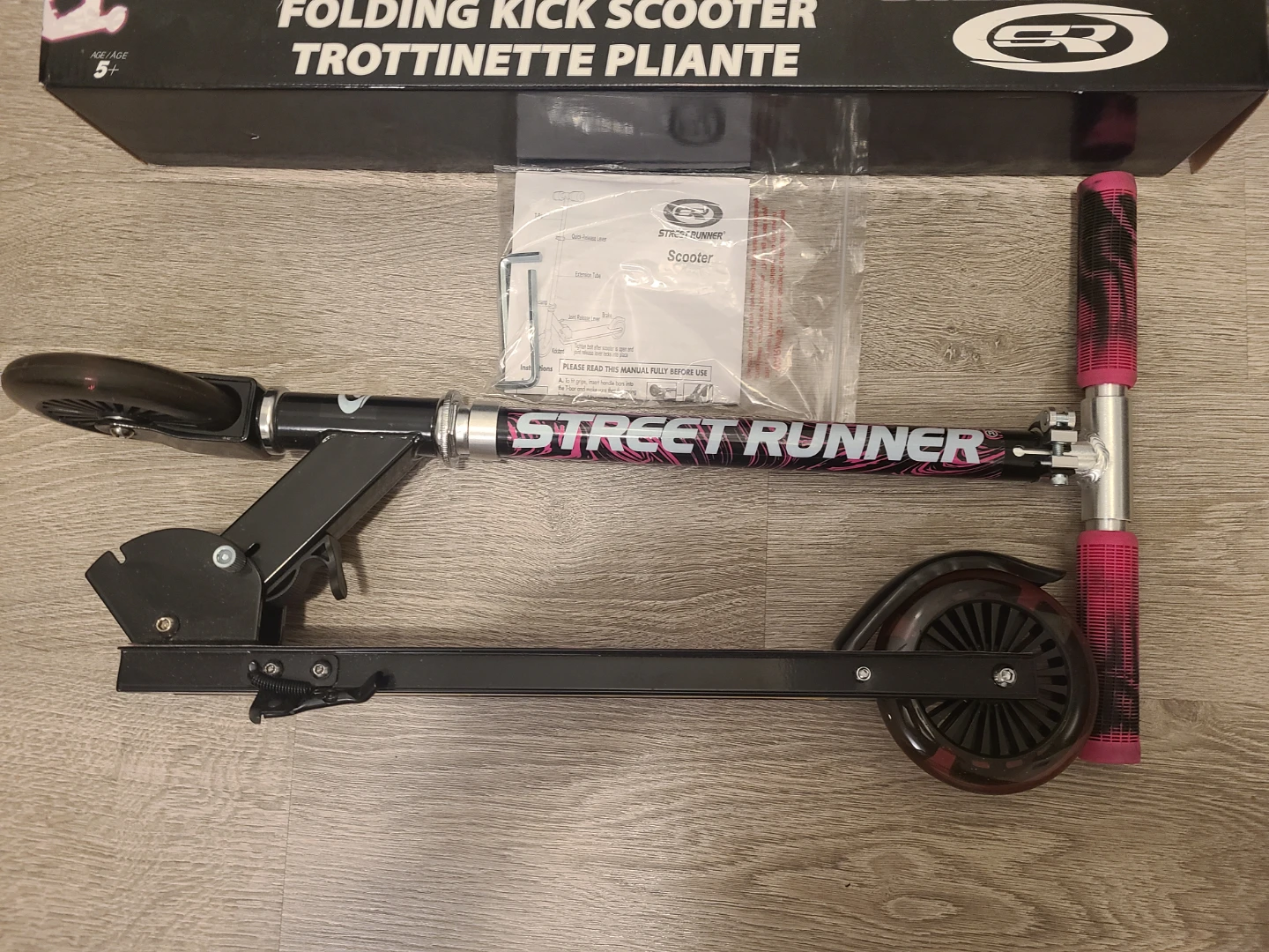 Street Runner Folding Kick Scooter STR-V22PK Pink - photo 2