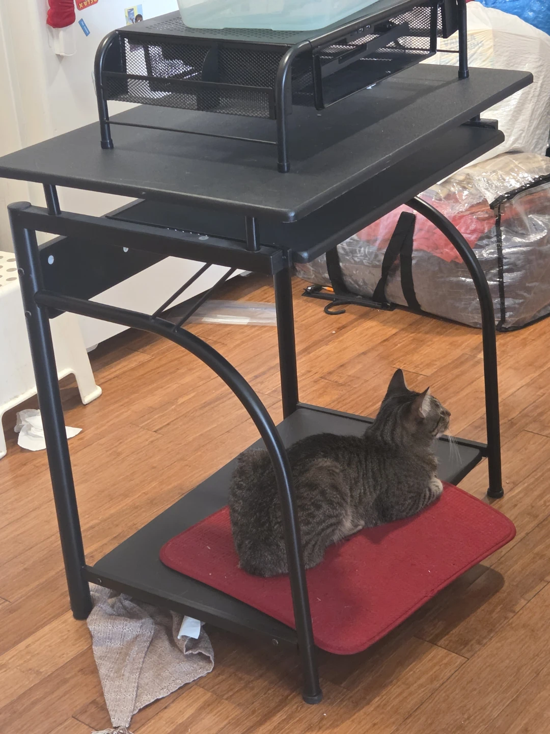 Black Computer Desk with Keyboard Shelf - photo 2