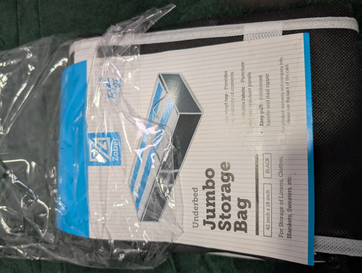 Zober Underbed Jumbo Storage Bags (2 Pack)
