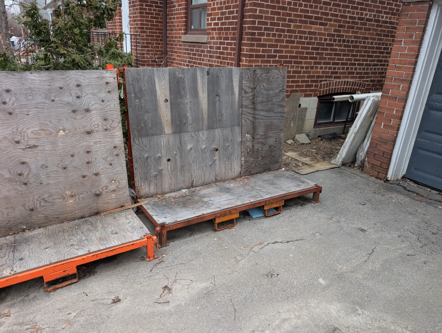 Orange Metal and Plywood Glass Racks - photo 2