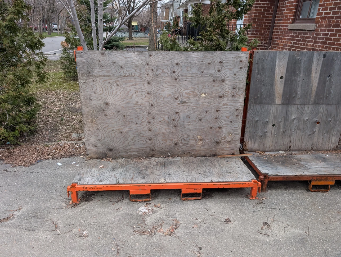 Orange Metal and Plywood Glass Racks - photo 3