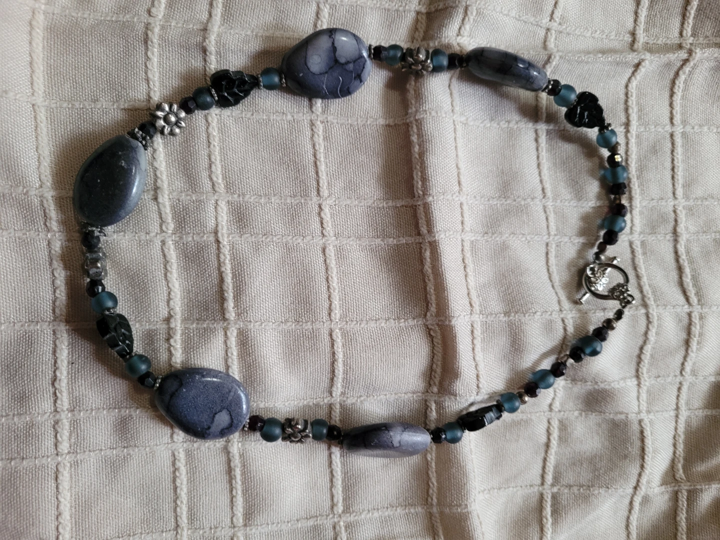 Grey Stone Bead Necklace - photo 2