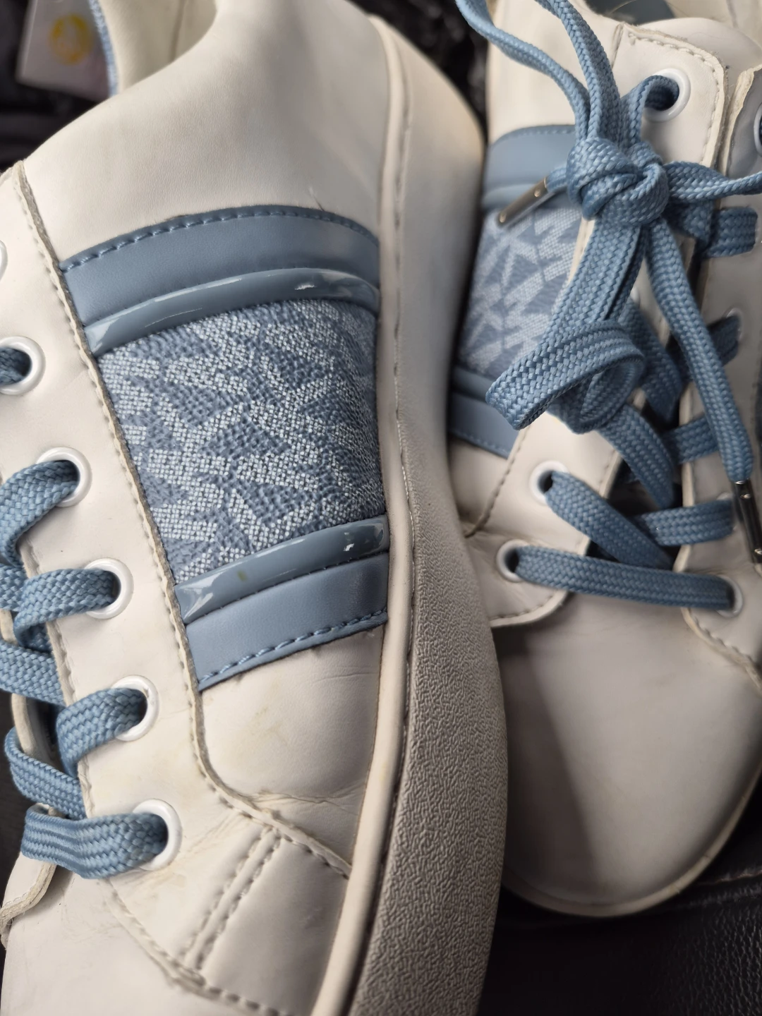 Michael Kors Women's Sneakers Size 8 White Blue Logo