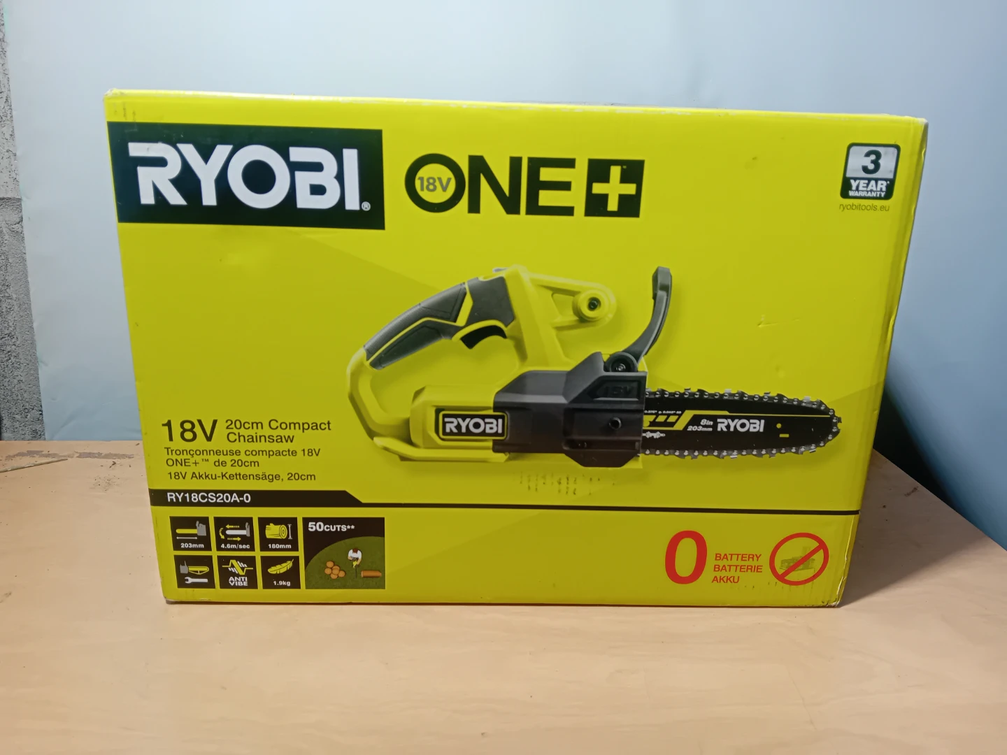 Ryobi 18V 20cm Compact Chainsaw RY18CS20A-0
