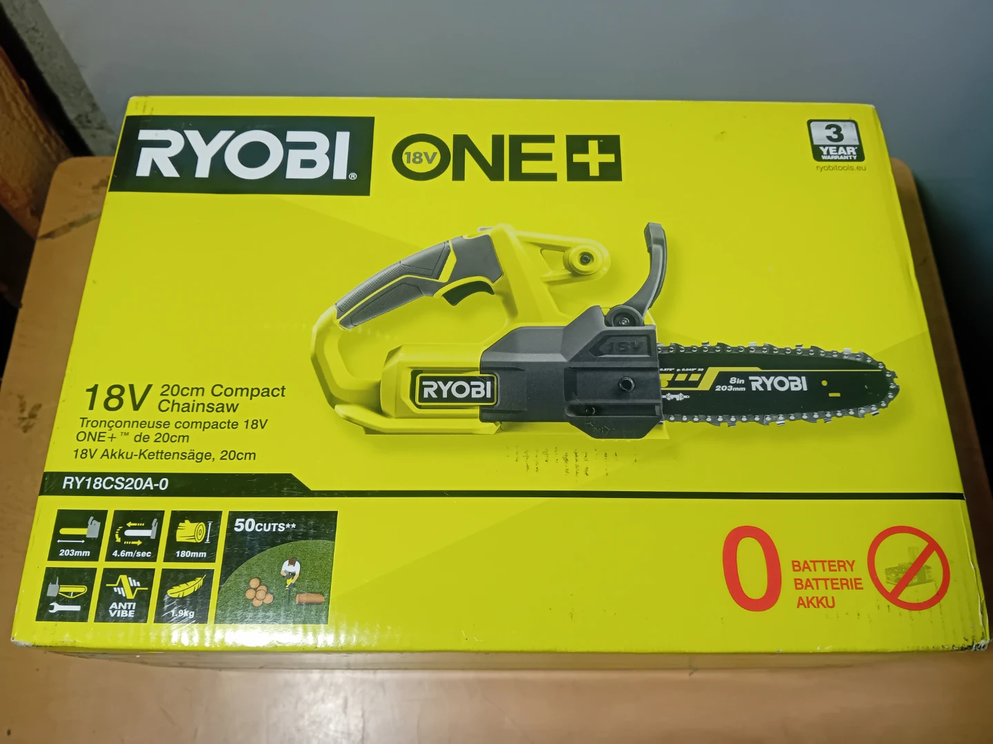Ryobi 18V 20cm Compact Chainsaw RY18CS20A-0 - photo 2