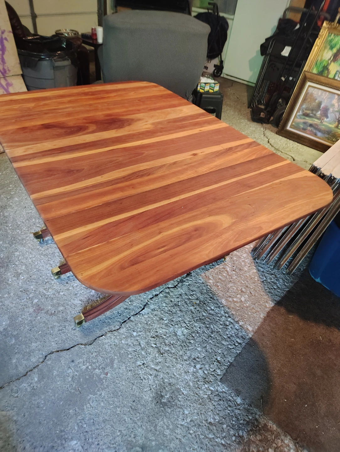 Restored Wooden Drop Leaf Dining Table Antique - photo 2