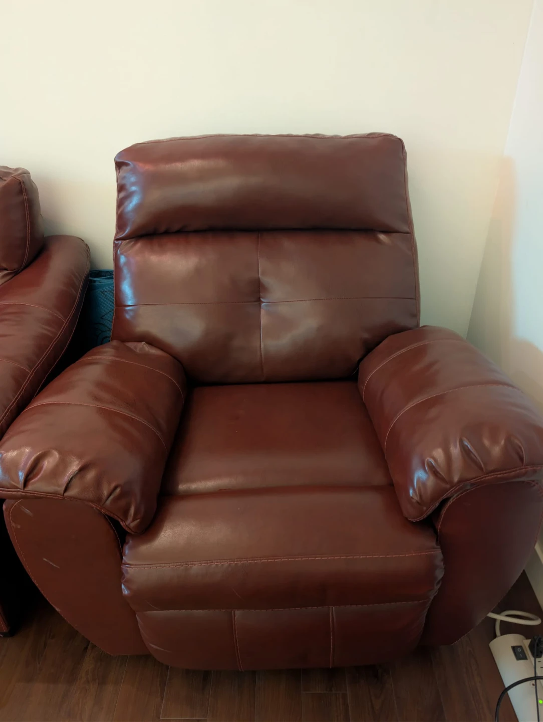Brown Leather Sofa and Recliner Chair - photo 3