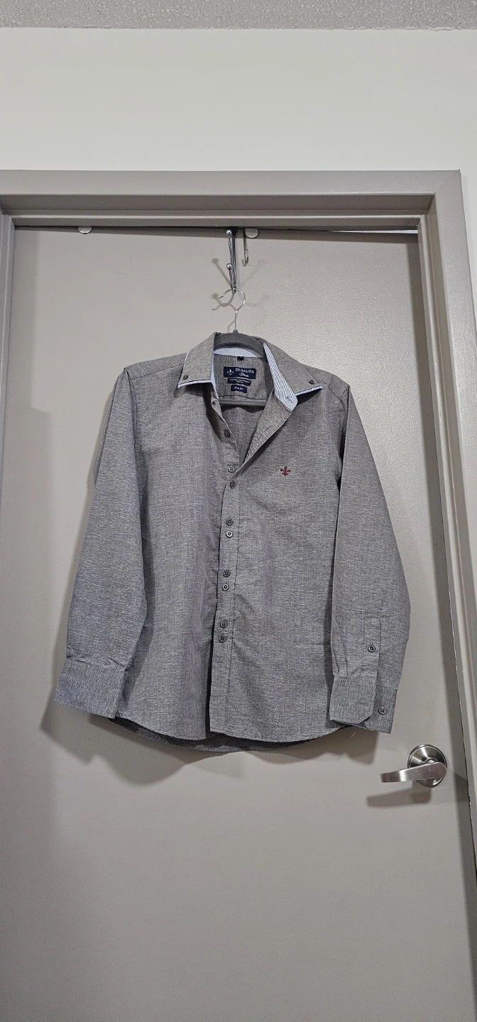 DUDALINA Slim Fit Long Sleeve Shirt - Grey
