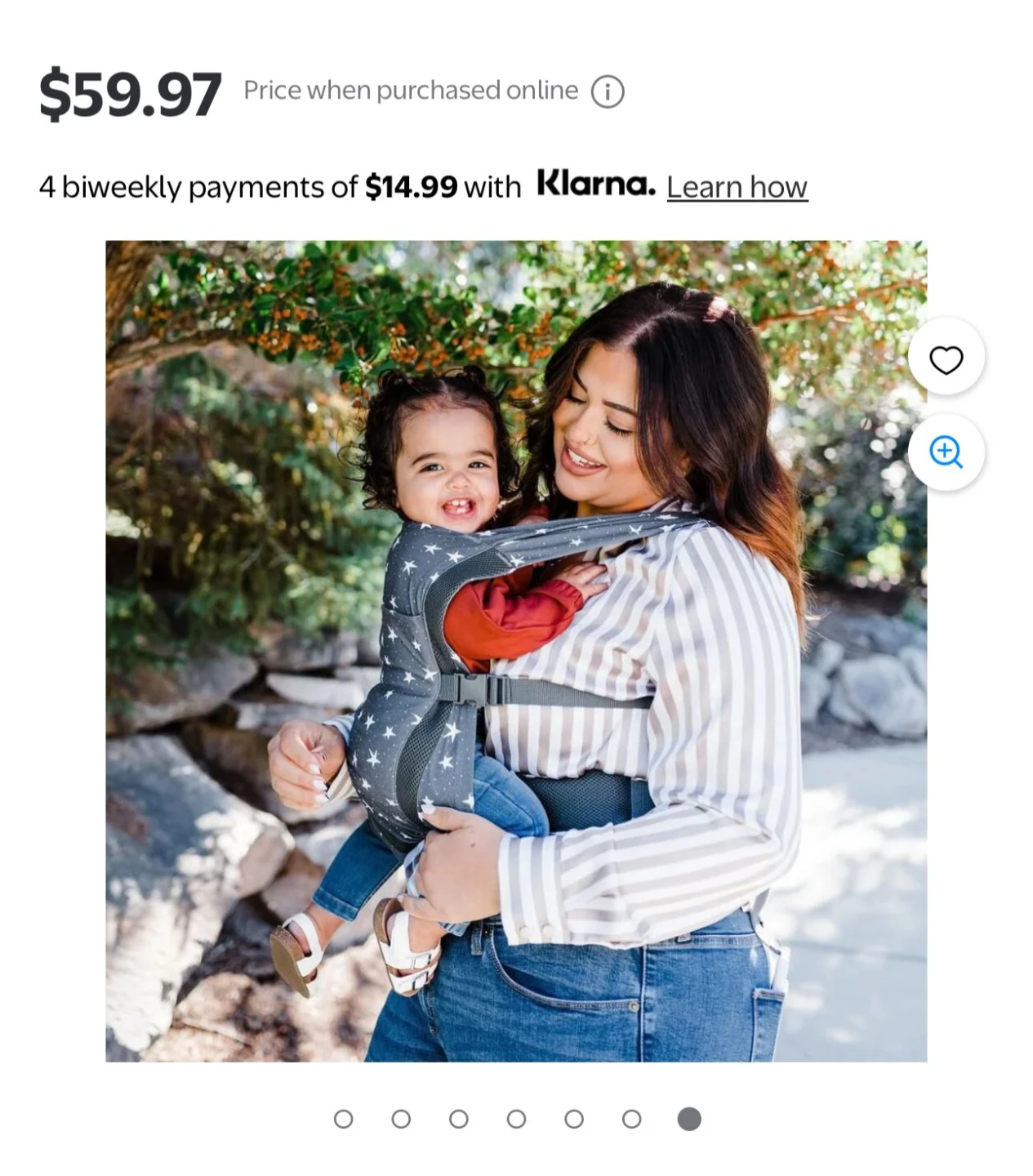 JJ Cole Luma Packable Baby Carrier - Grey Stars - photo 3