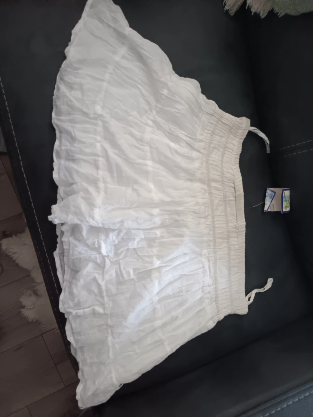White Beaded Tiered Skirt