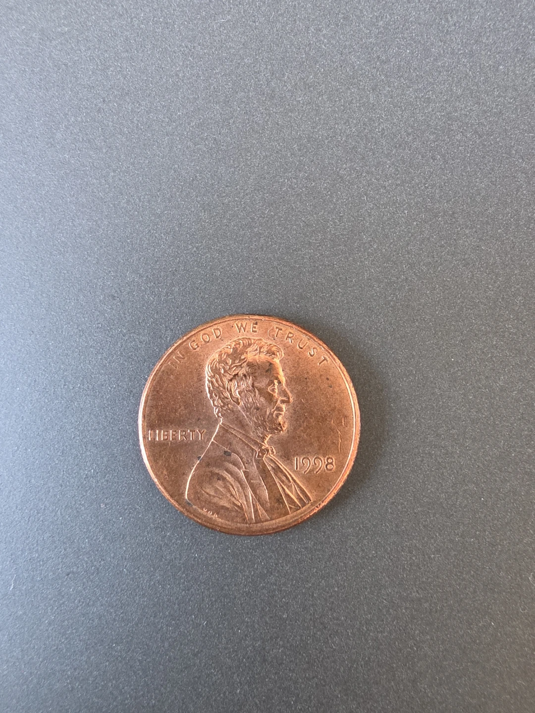 Close AM lincoln penny 1998
