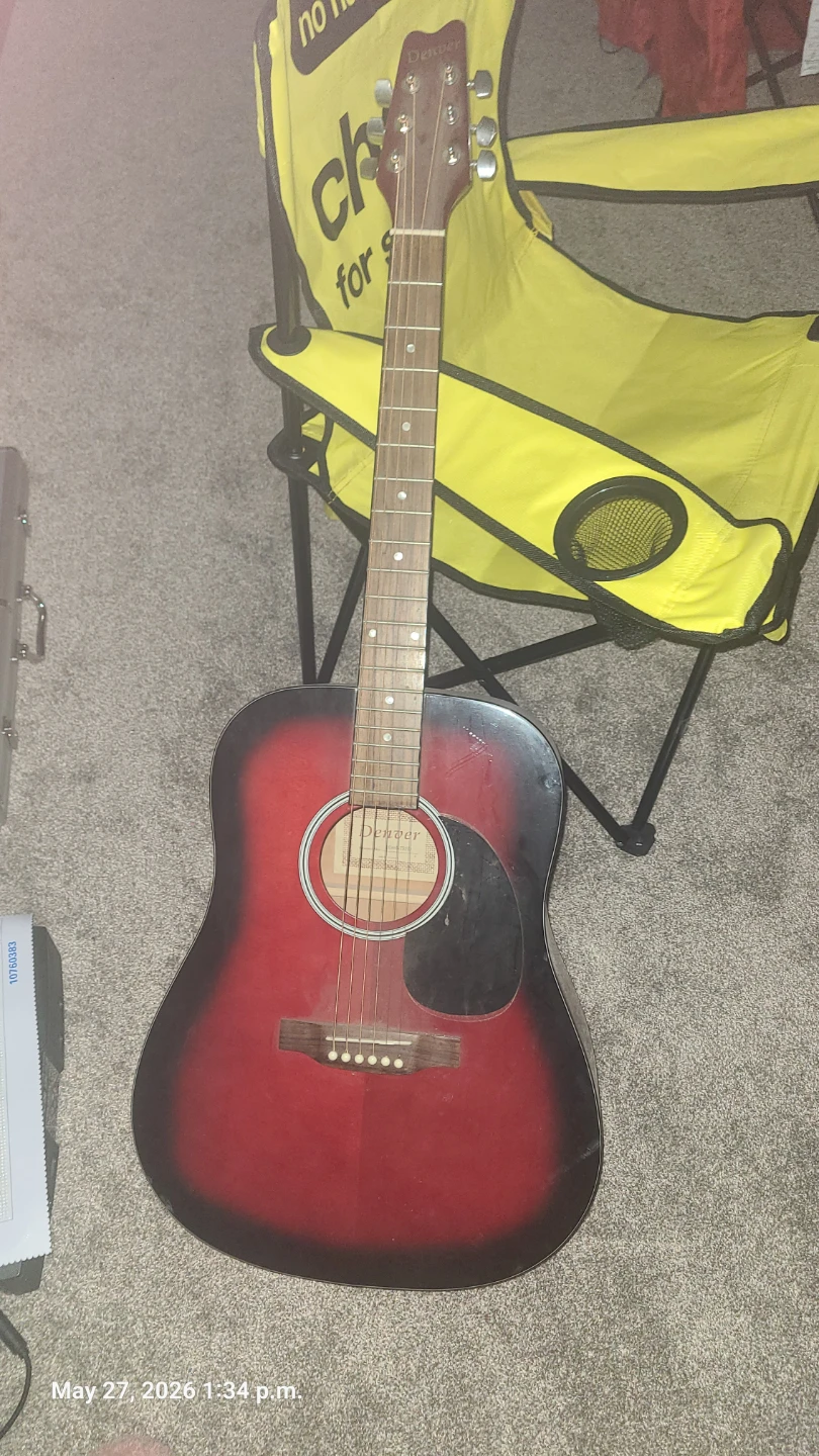 Denver Acoustic Guitar - Red/Black - photo 4
