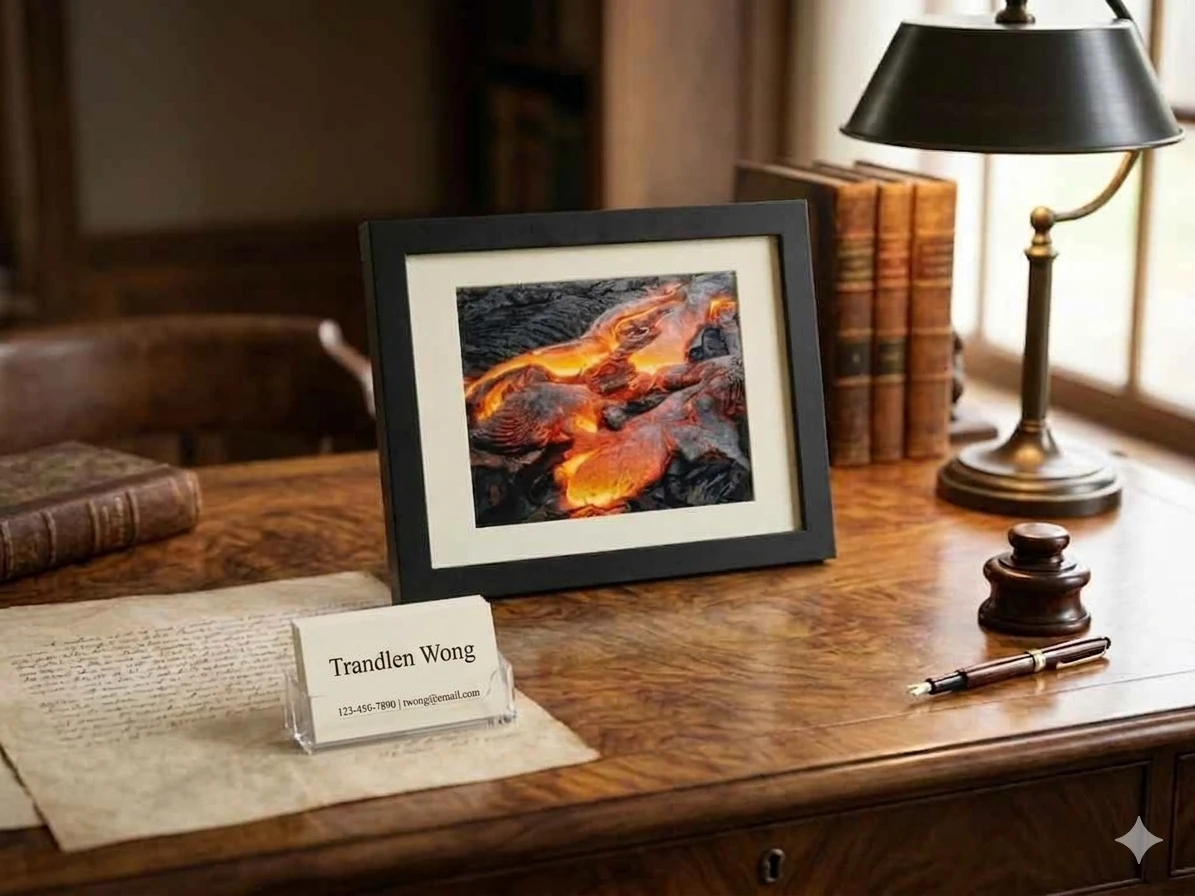 Stunning Signed Lava Art: "Kalapana Flow" by Tradlen Wong - photo 2