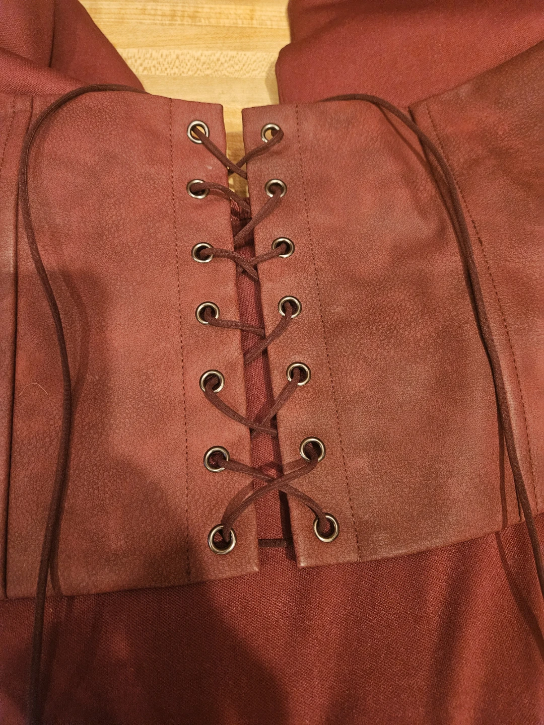 Women's Burgundy Halter Corset Top Size L. - photo 4