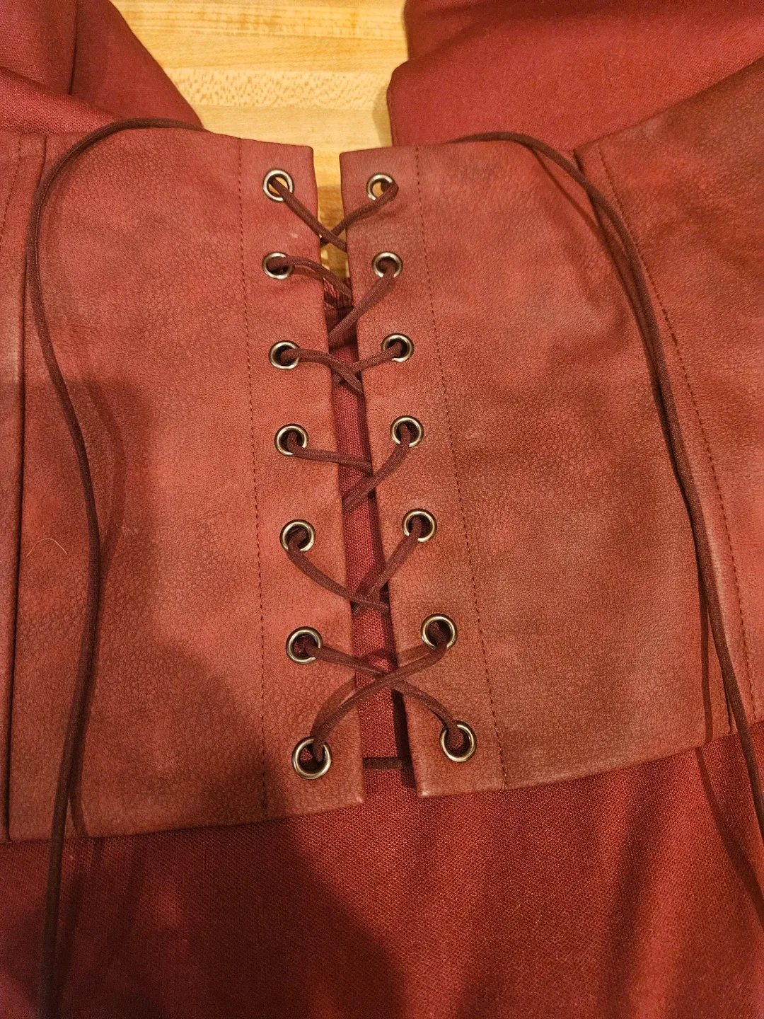 Women's Burgundy Halter Corset Top Size L. - photo 4