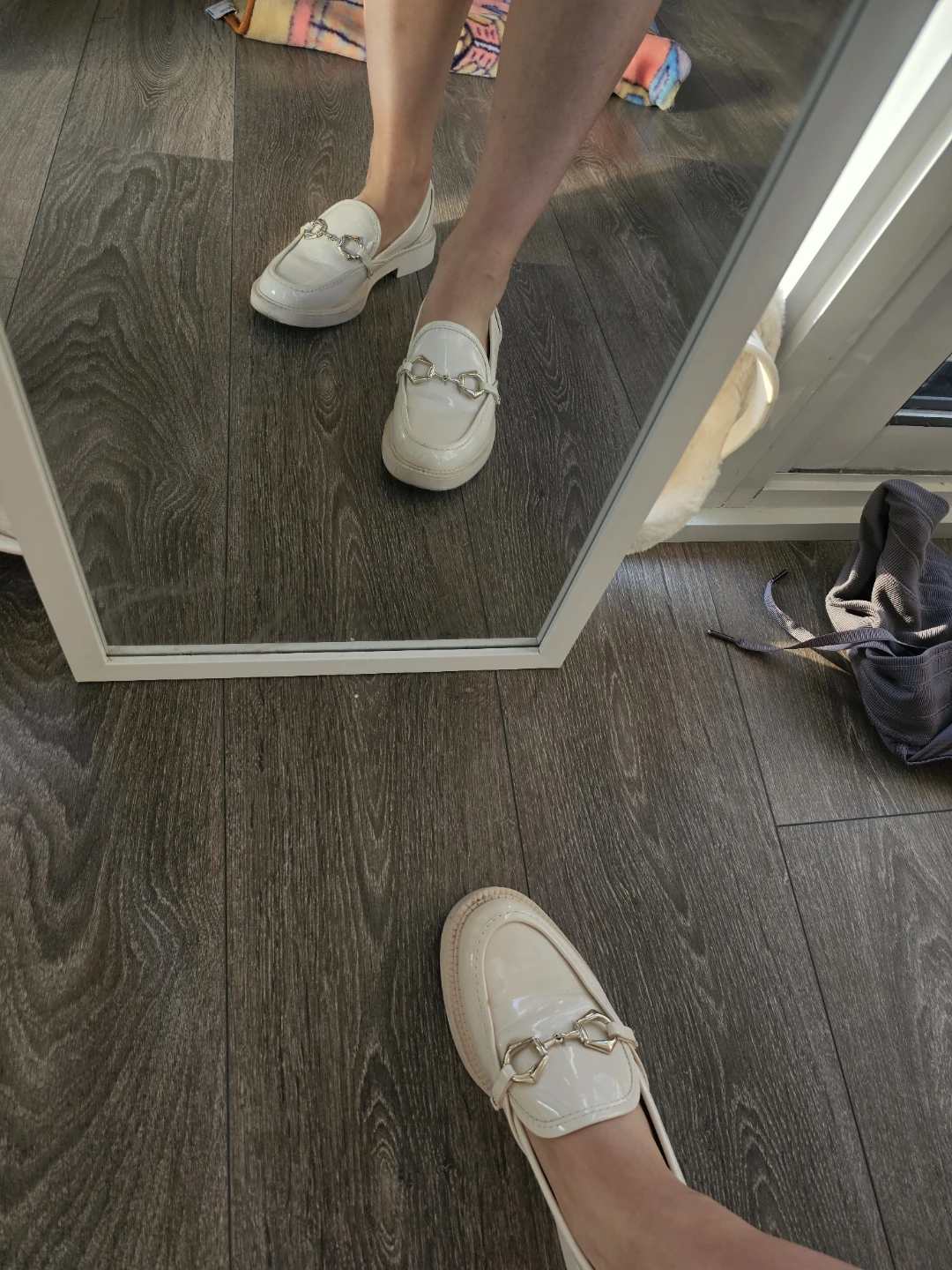 Vince Camuto Off White Patent Loafers