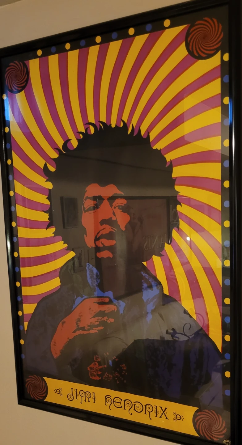Framed Jimi Hendrix Psychedelic Poster