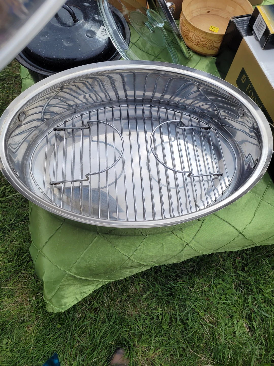 Stainless Steel Oval Roaster Pan with Rack - photo 2