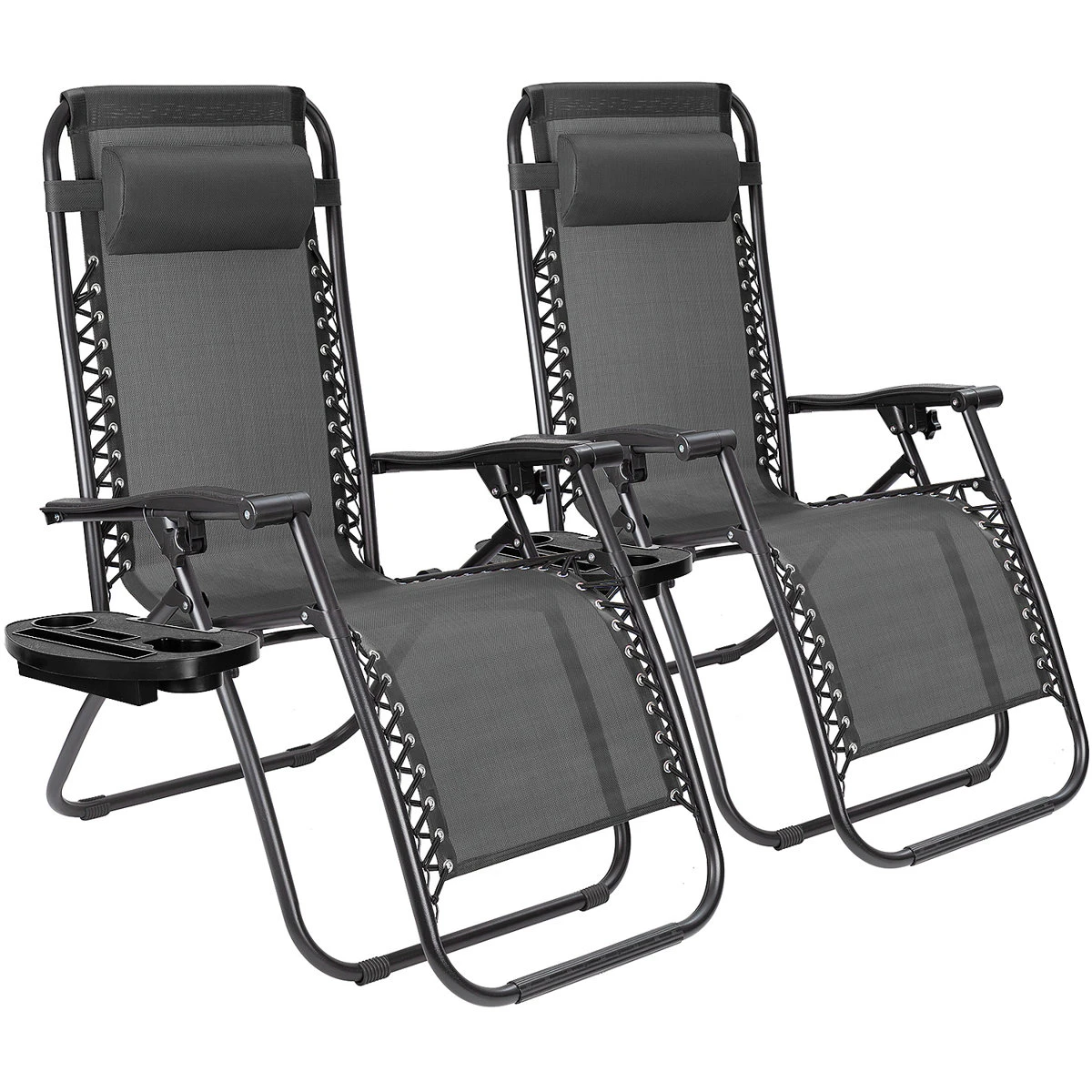 Zero Gravity Chairs - Set of 2 - Grey - patio chairs outdoors