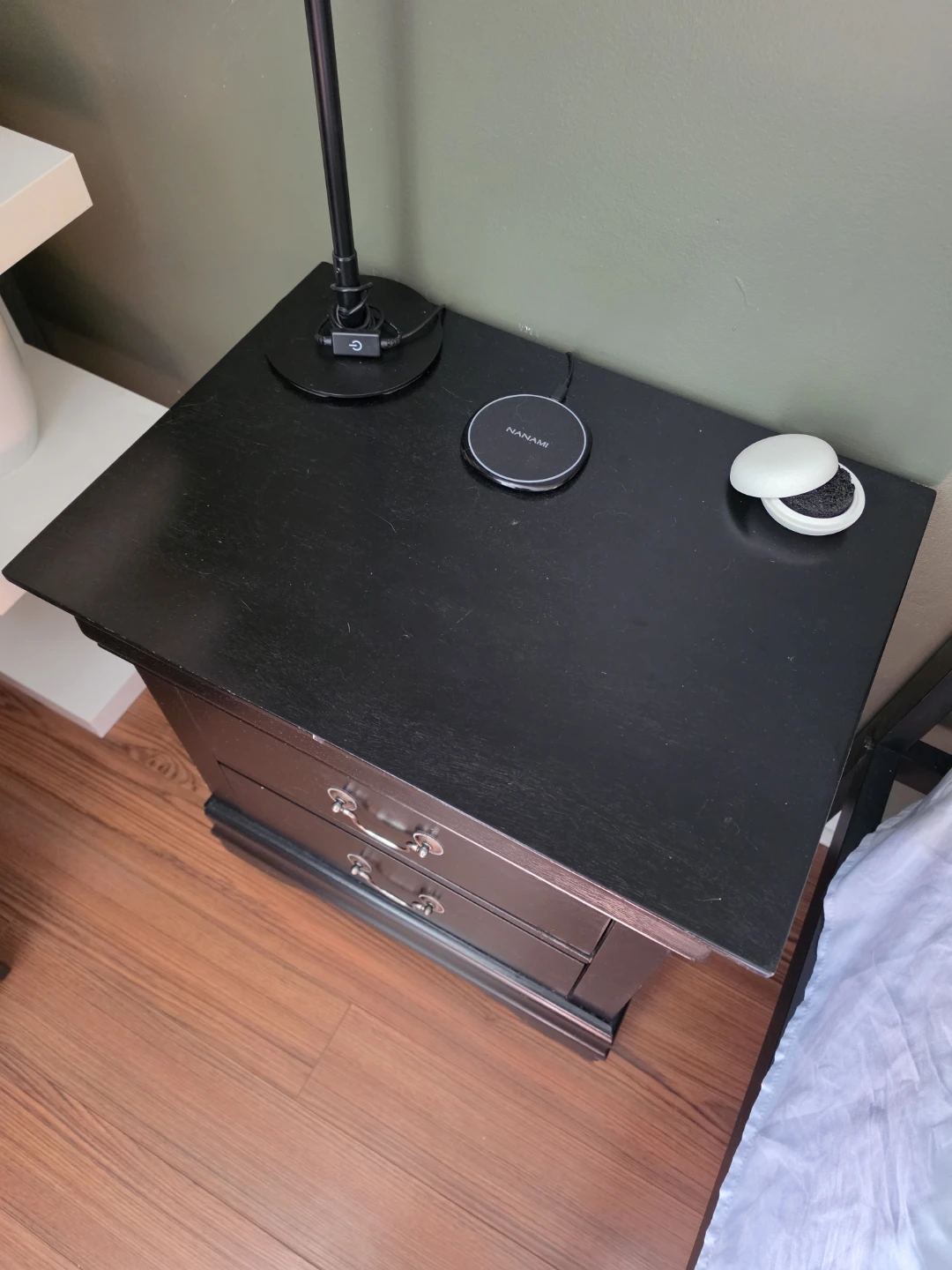 Black Two-Drawer Nightstand - photo 2