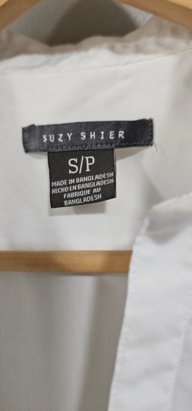 Suzy Shier White Button-Up Shirt - Size S/P - photo 2