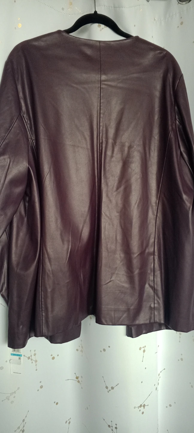Calvin Klein Faux Leather Blazer Jacket - photo 5