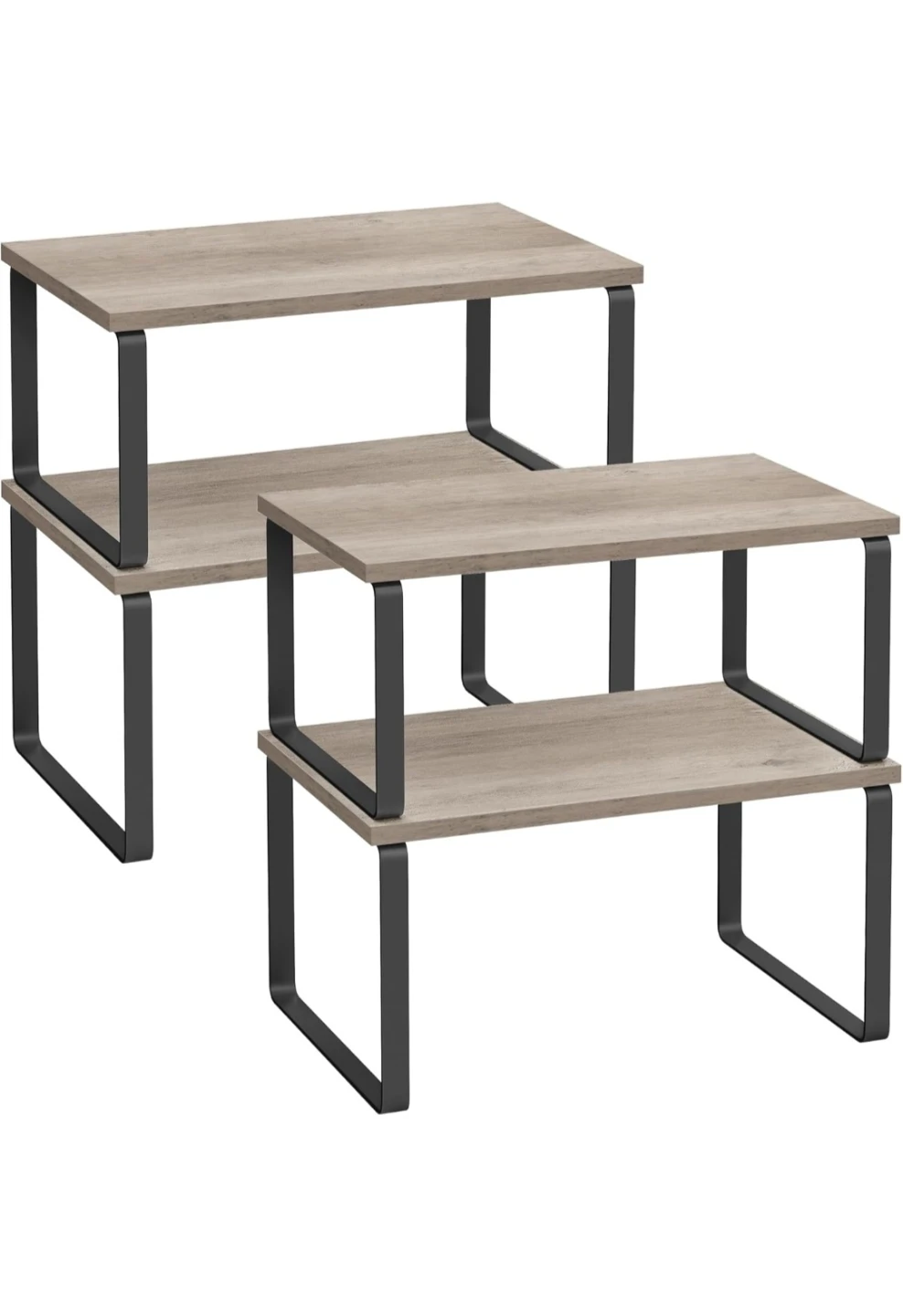 Set of 2 Stackable Storage Shelves