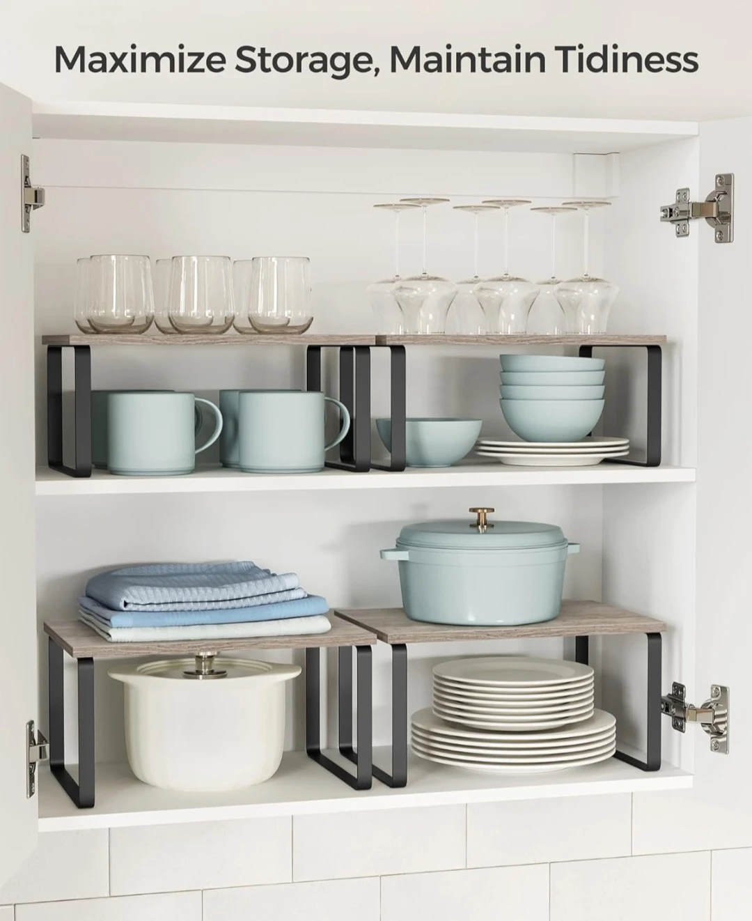 Set of 2 Stackable Storage Shelves - photo 3