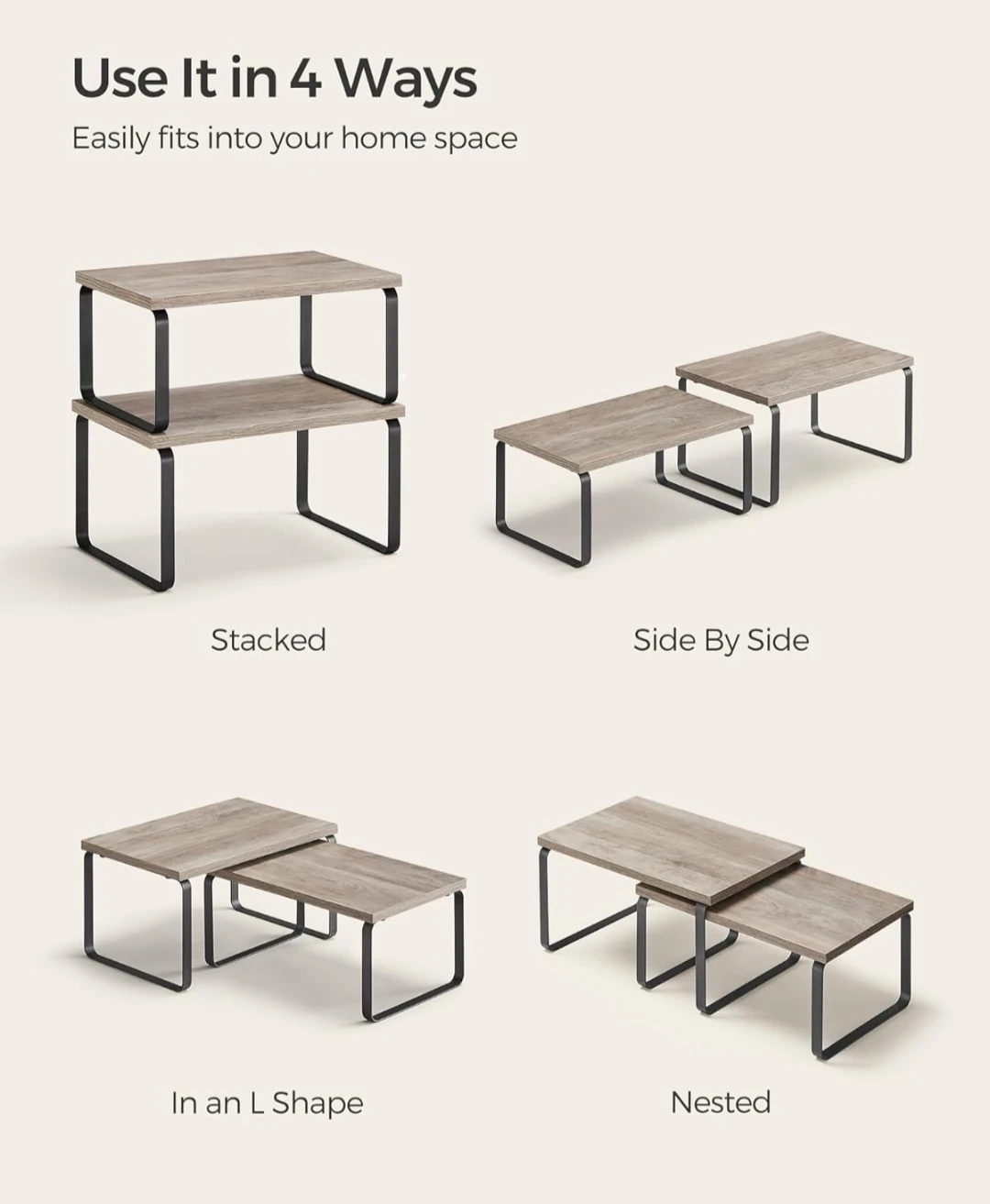 Set of 2 Stackable Storage Shelves - photo 4