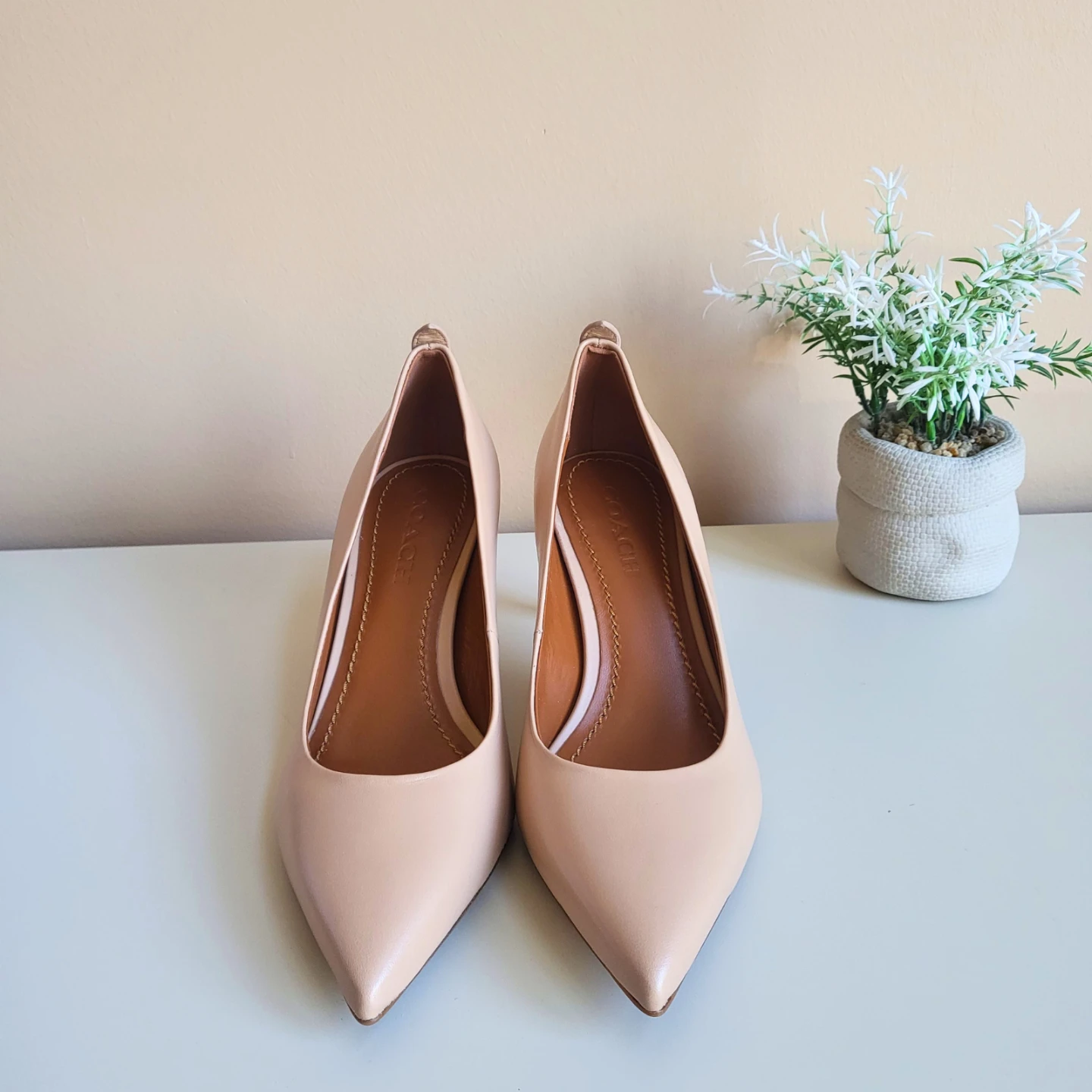 Coach Waverly 65 Leather Beechwood Heels! 👠