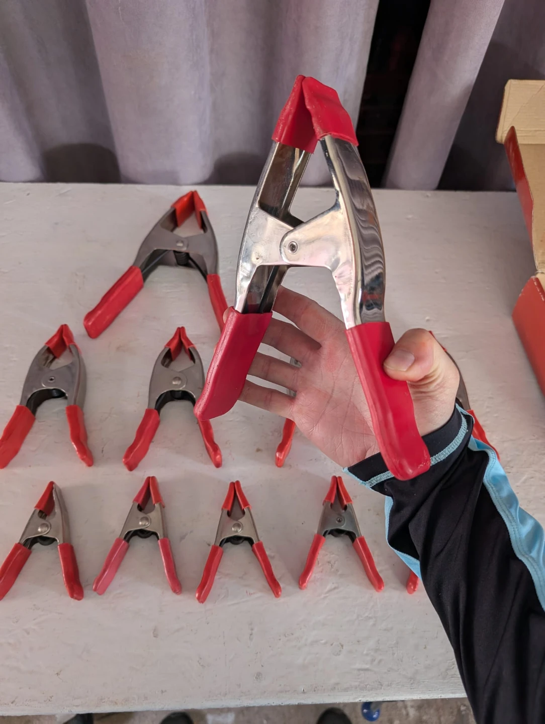 11 Piece Spring Clamp Set with Red Handles