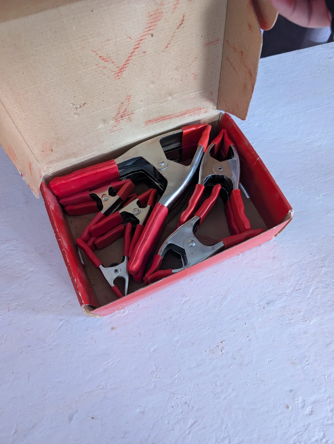 11 Piece Spring Clamp Set with Red Handles - photo 3