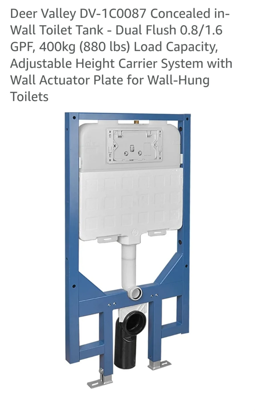 Deer Valley DV-1C0087 Concealed In-Wall Toilet Tank