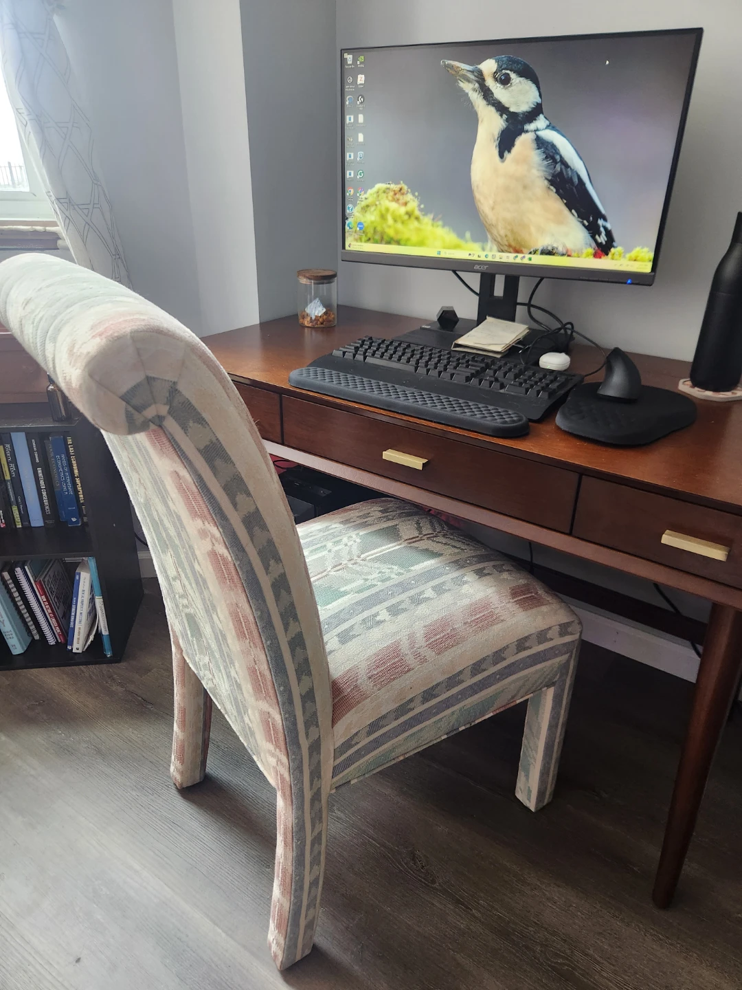 Striped Upholstered Dining Chair - photo 2