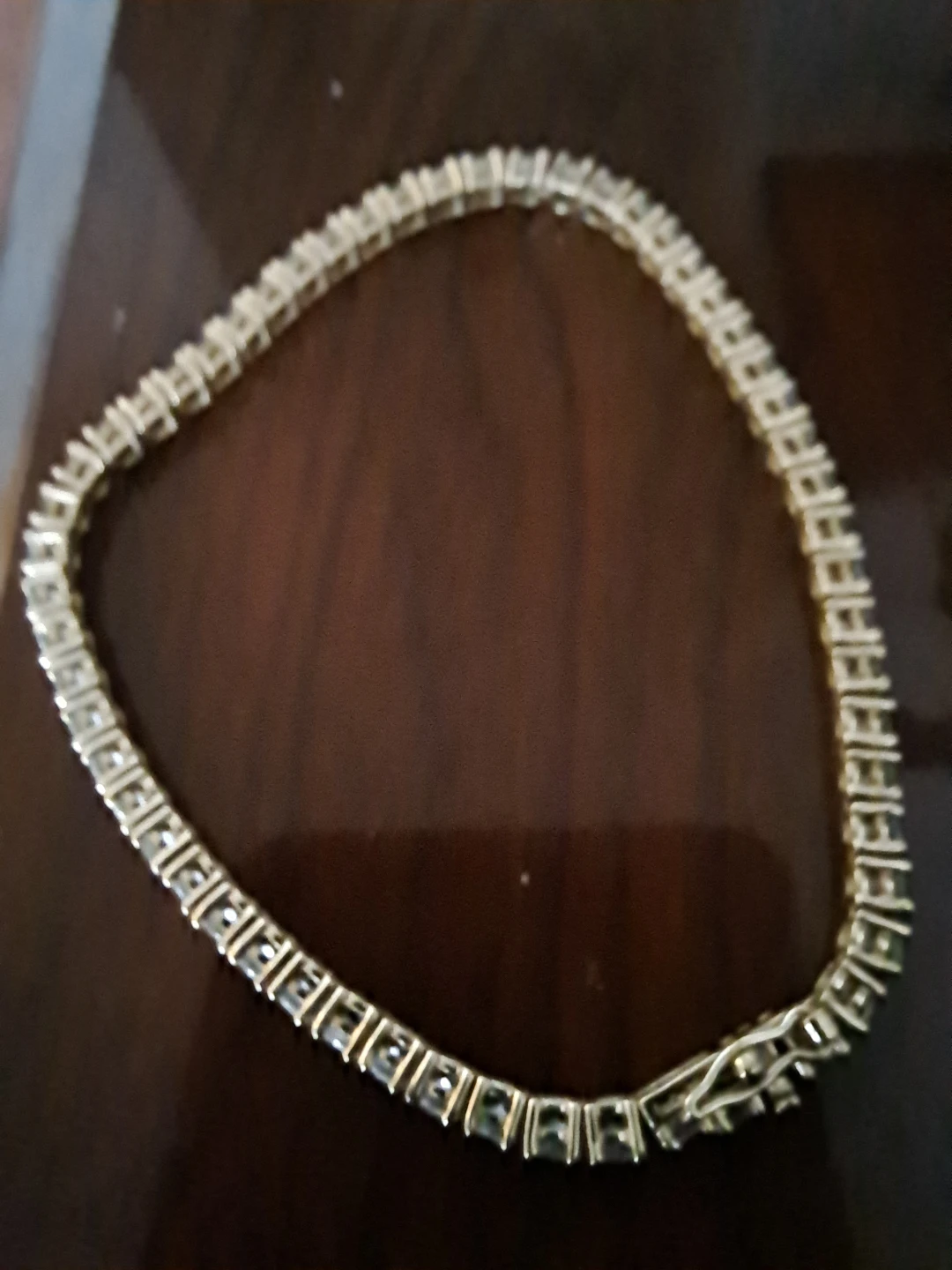 Tennis Bracelet Gold Tone 925 stamp