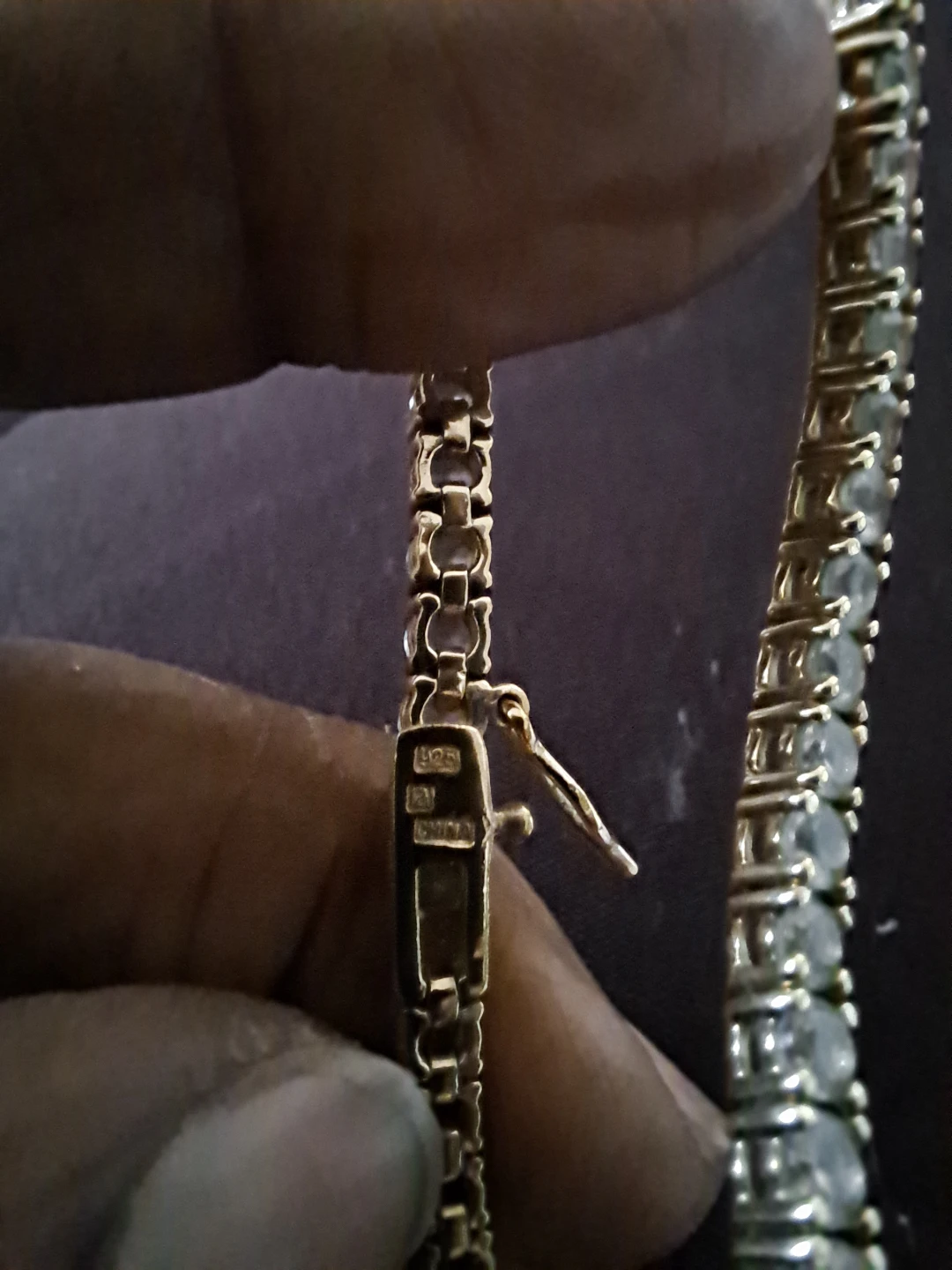 Tennis Bracelet Gold Tone 925 stamp - photo 3