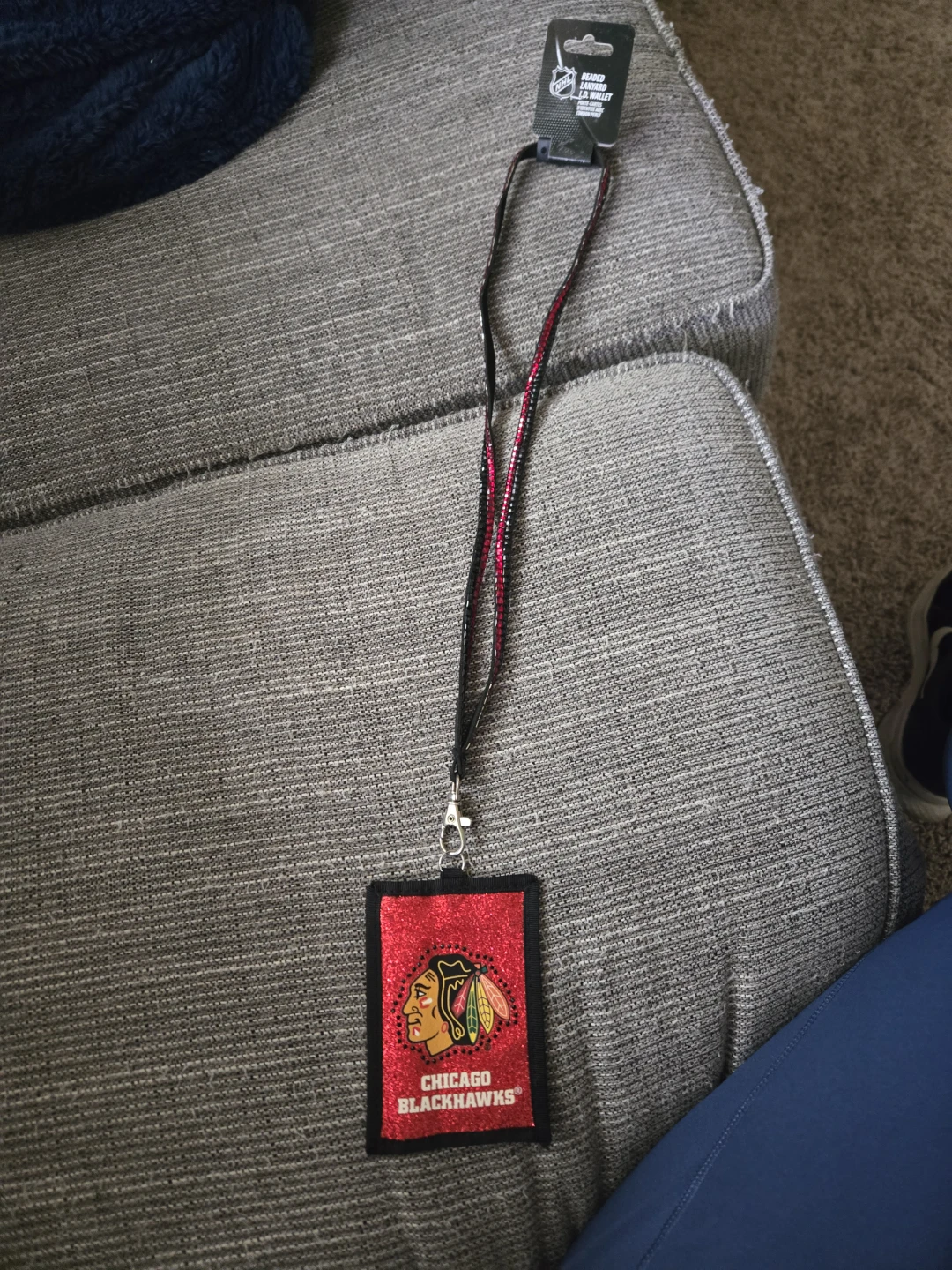 Chicago Blackhawks Glitter Lanyard ID Holder - photo 2