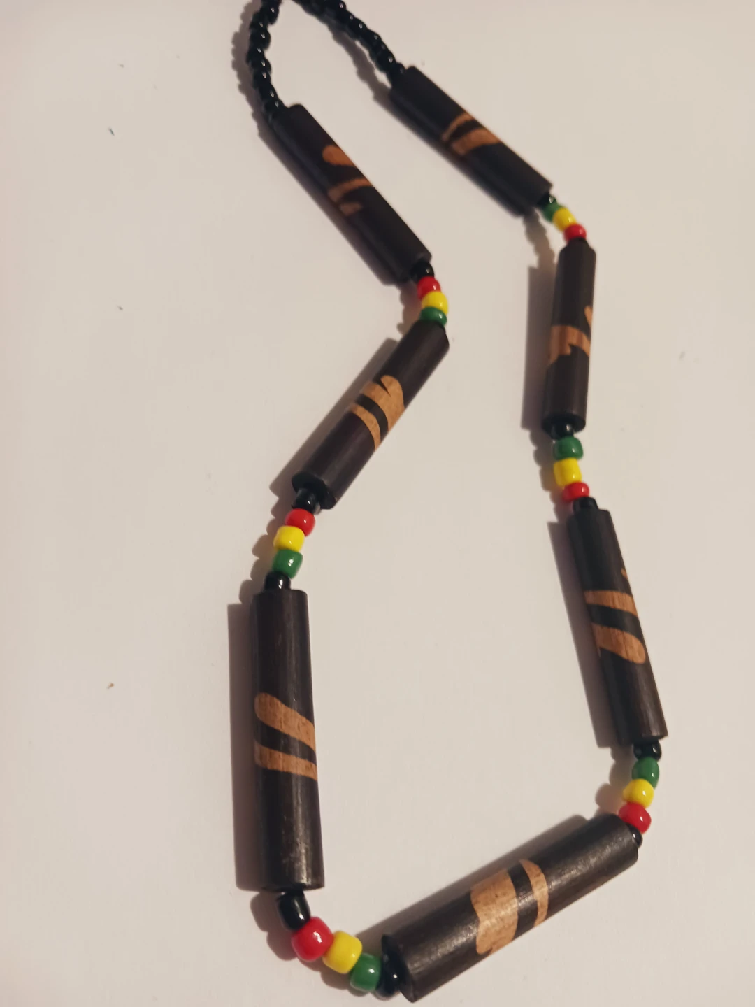 Handmade Wooden Rasta Beaded Necklace - photo 3