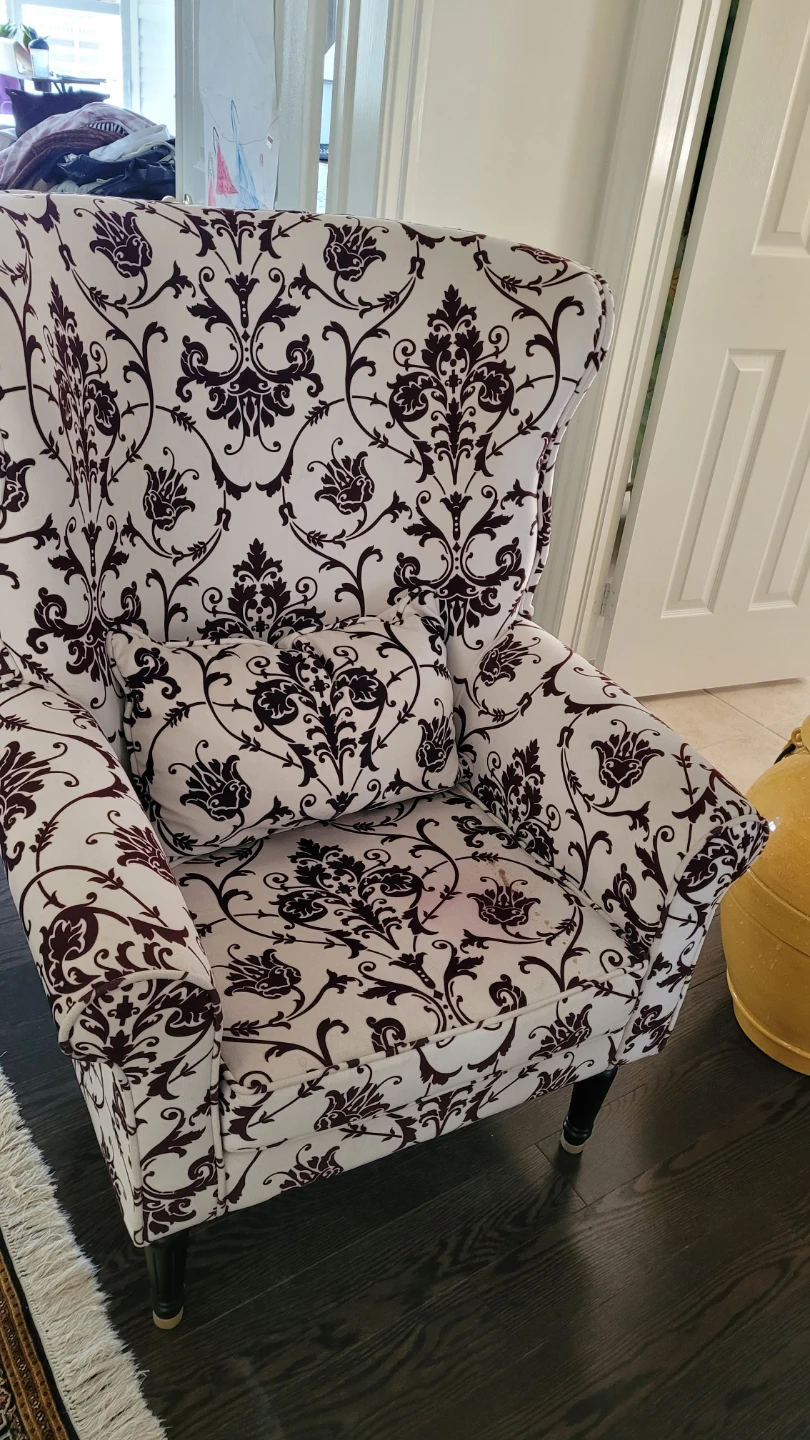 Accent Armchair with Damask Pattern