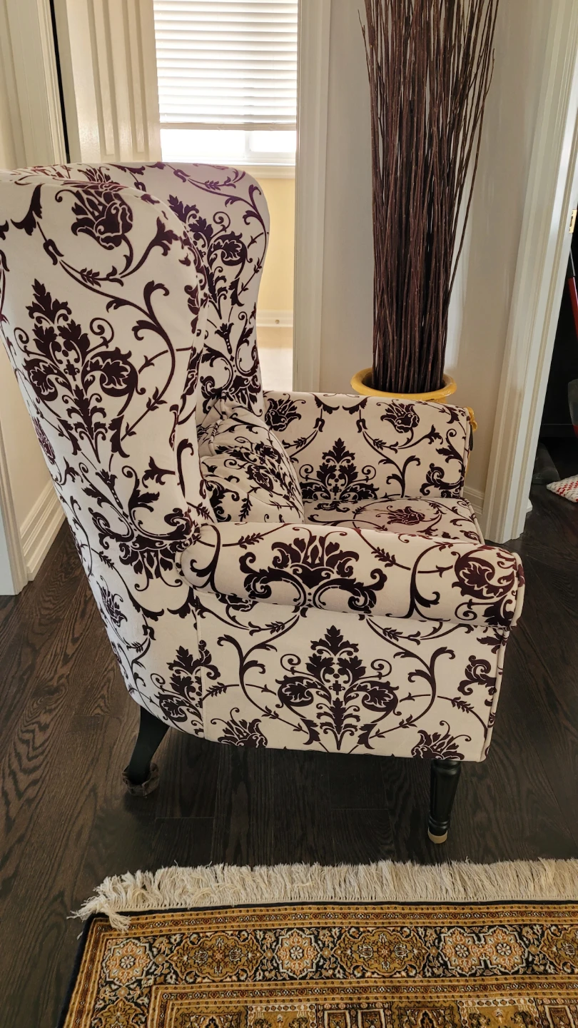 Accent Armchair with Damask Pattern - photo 3