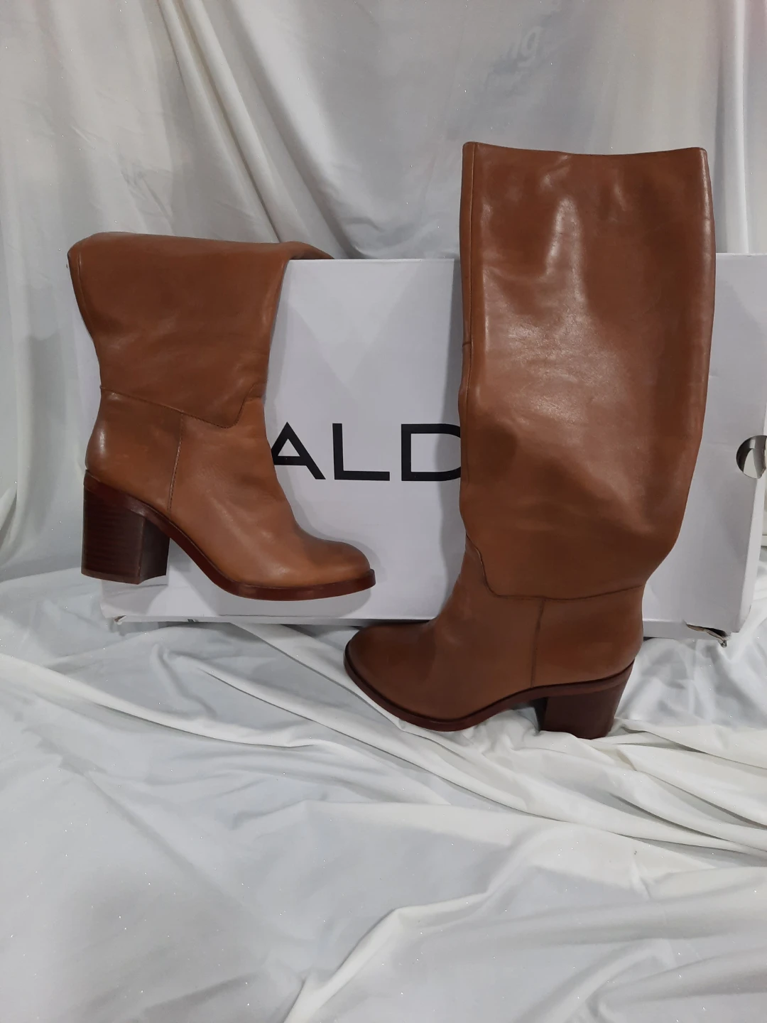 NEW ALDO "Luckie" Women's Brown Leather Boots - Size 7.5