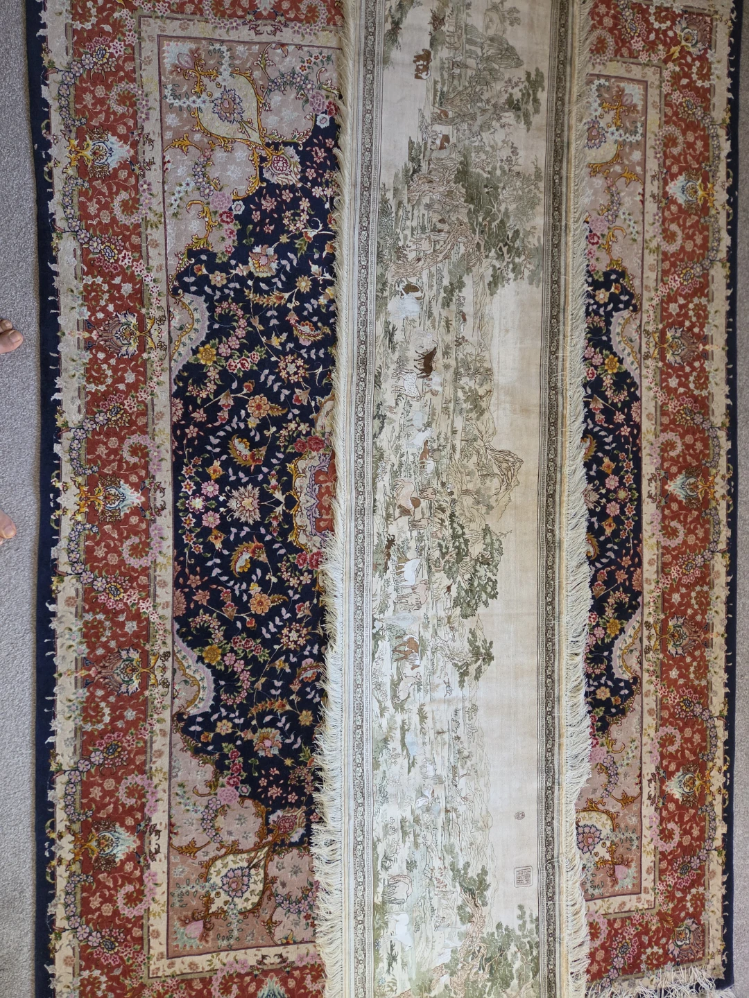 Rug with Scenic, Chinese Silk for Museum of Art