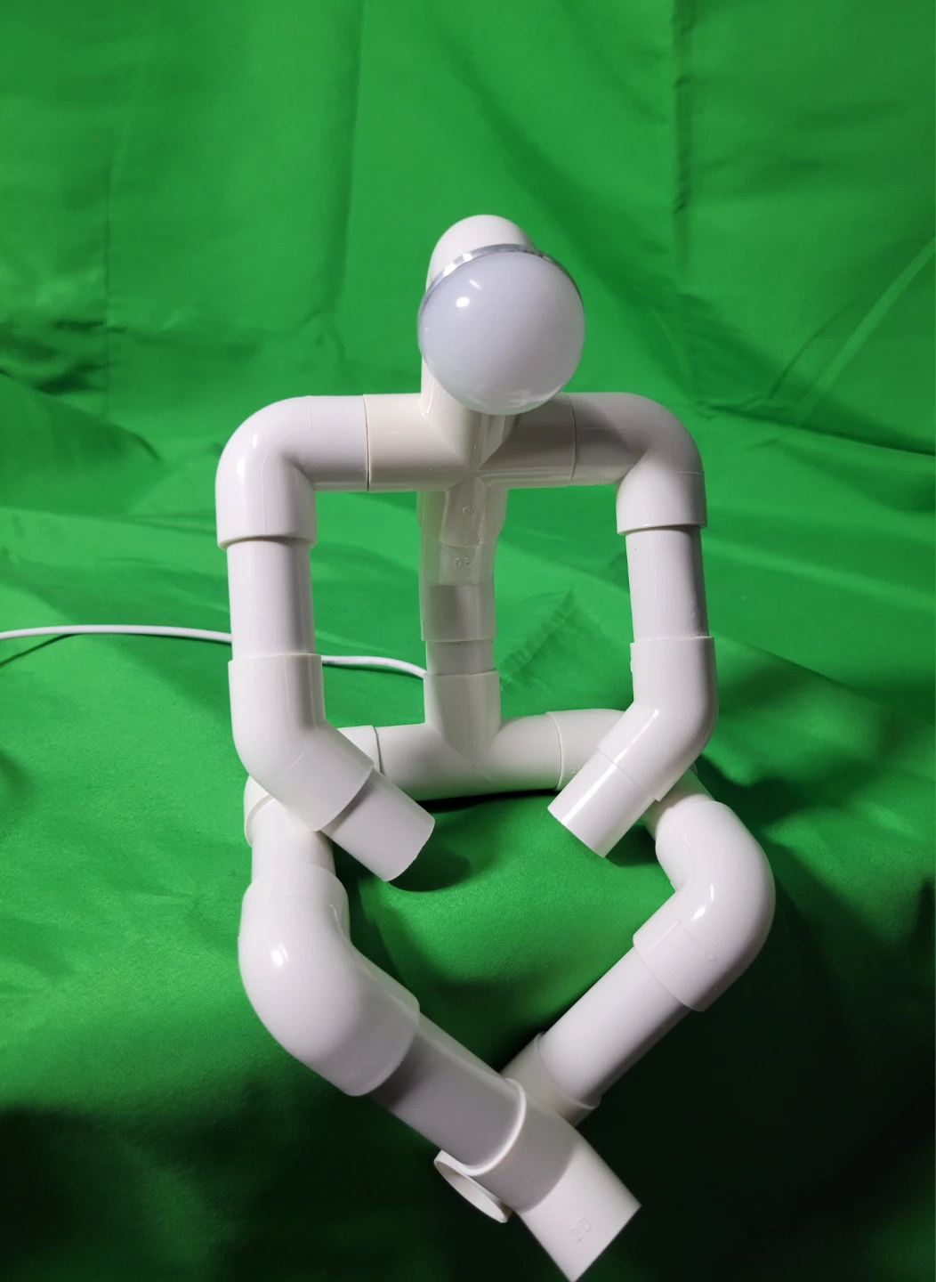 Handmade PVC Pipe Sitting Figure Desk Lamp USB - photo 4