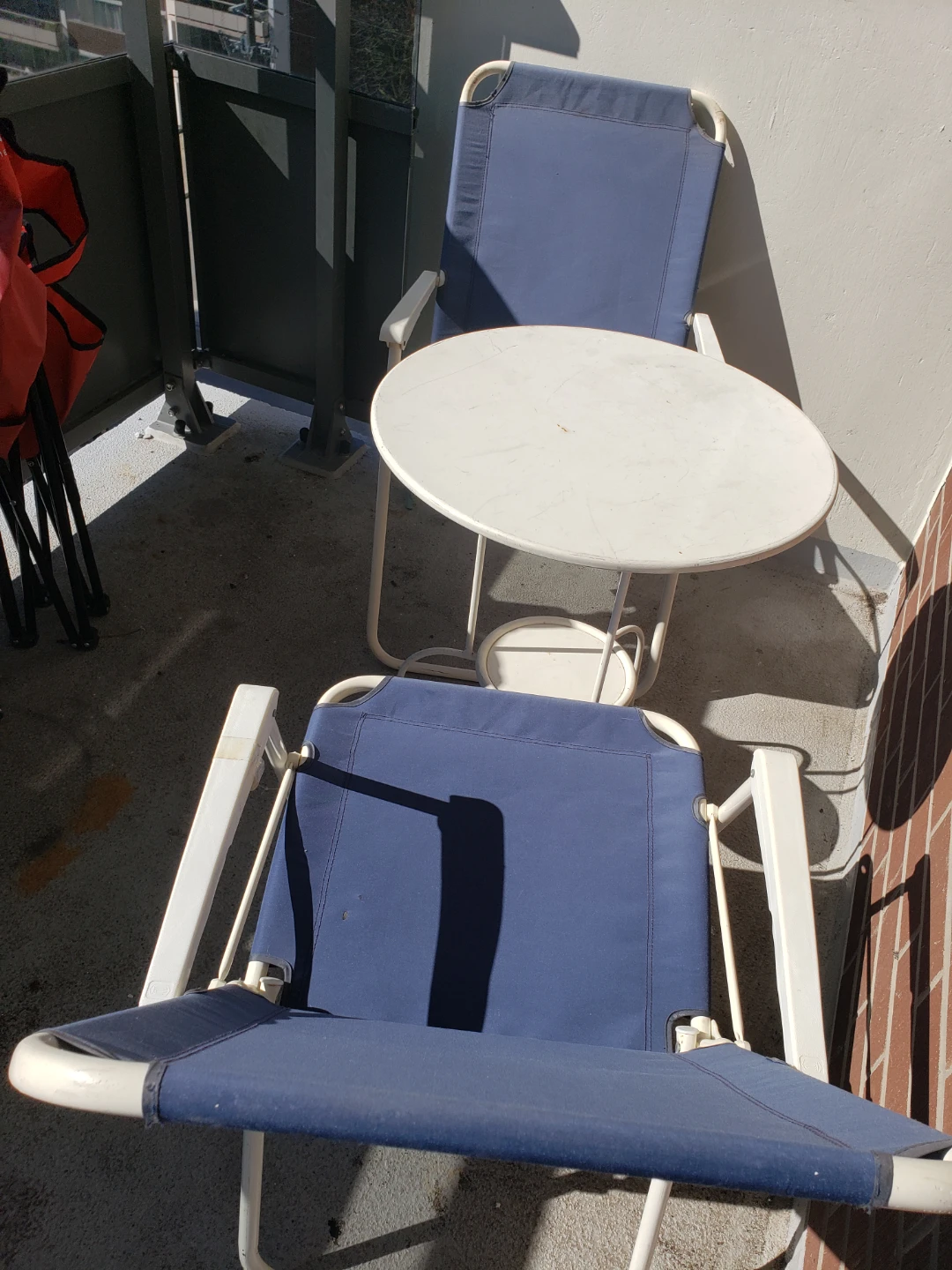 Blue Patio Chairs and Table Set - photo 2