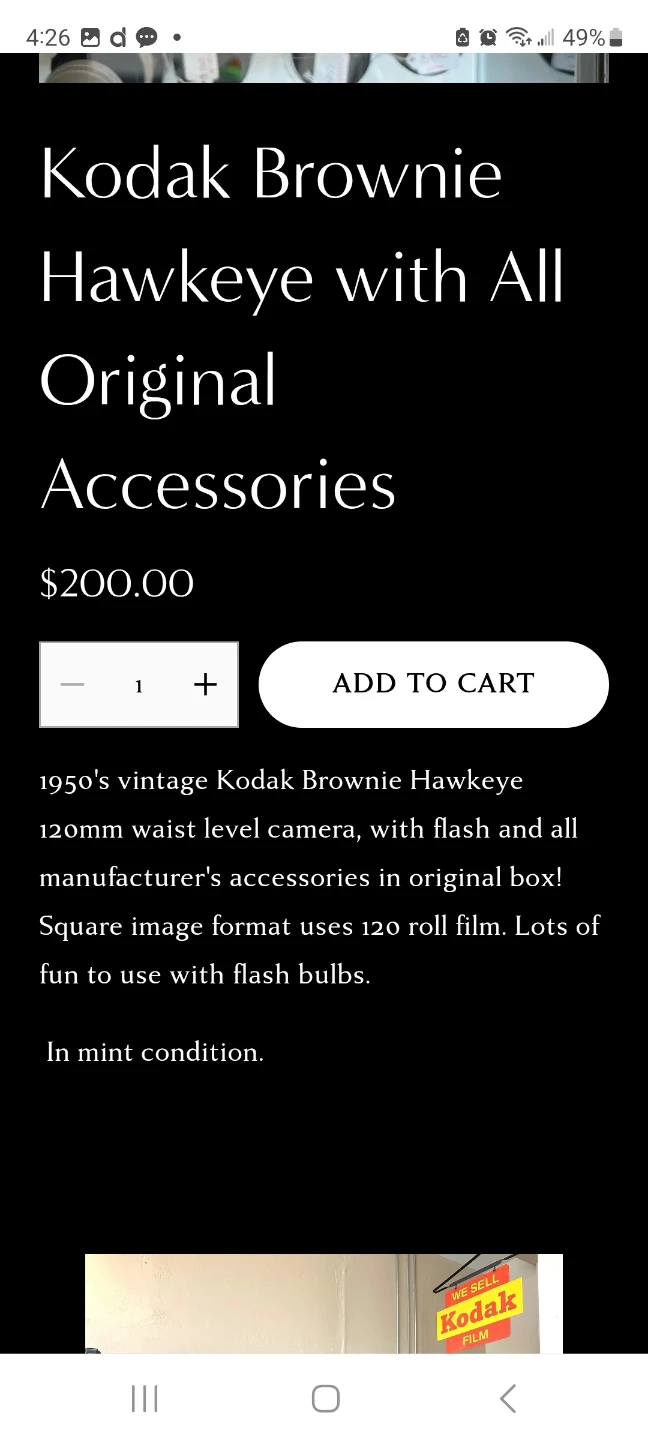 Vintage Kodak Brownie Hawkeye Camera with Flash & Accessories - photo 3