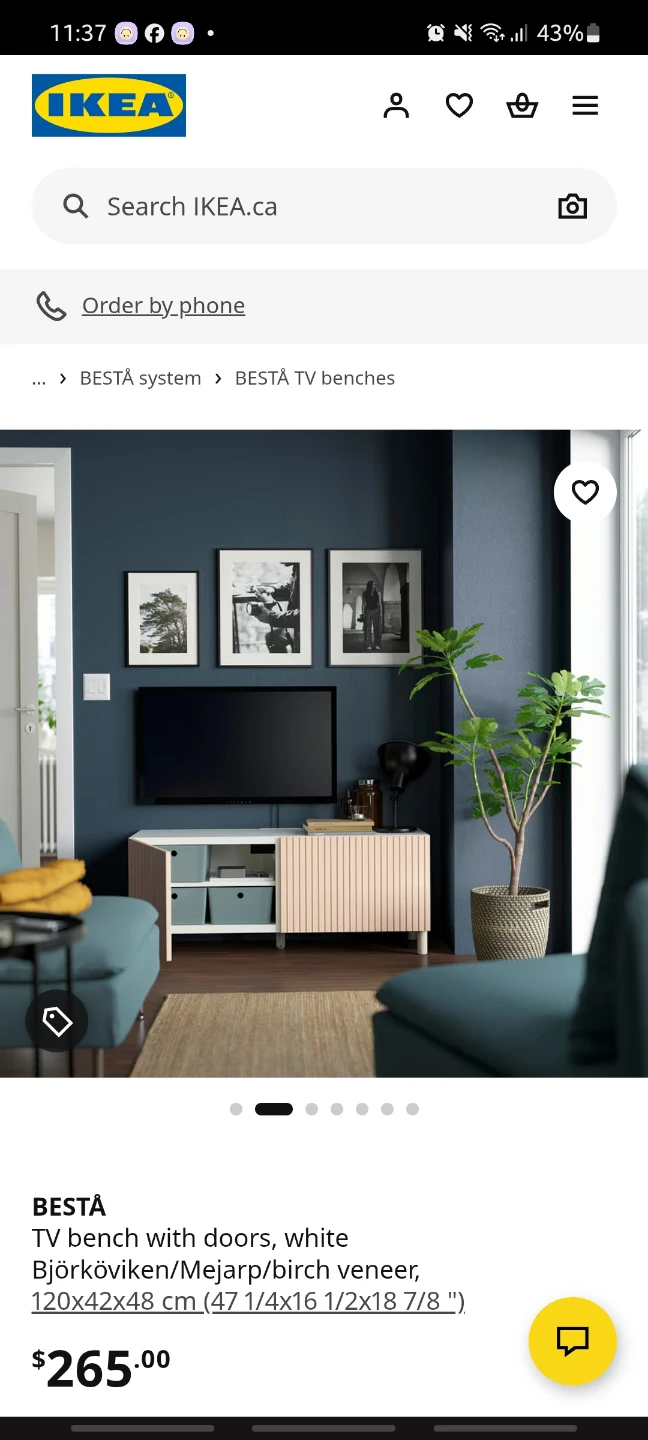 IKEA BESTA TV Bench - White/Birch Veneer - photo 3