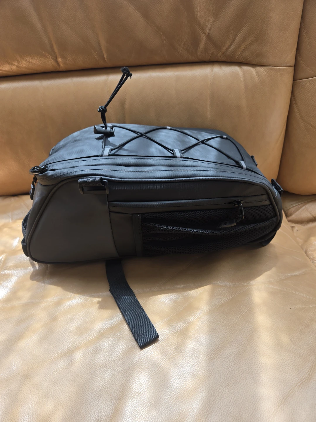 Black Bicycle Rear Rack Trunk Bag with Elastic Cords - photo 4