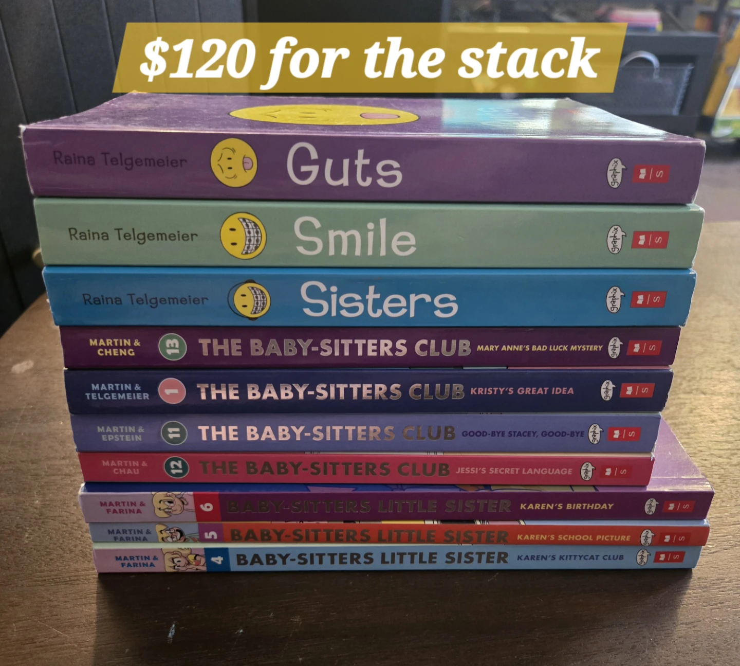 Collection of Raina Telgemeier and The Baby-Sitters Club books