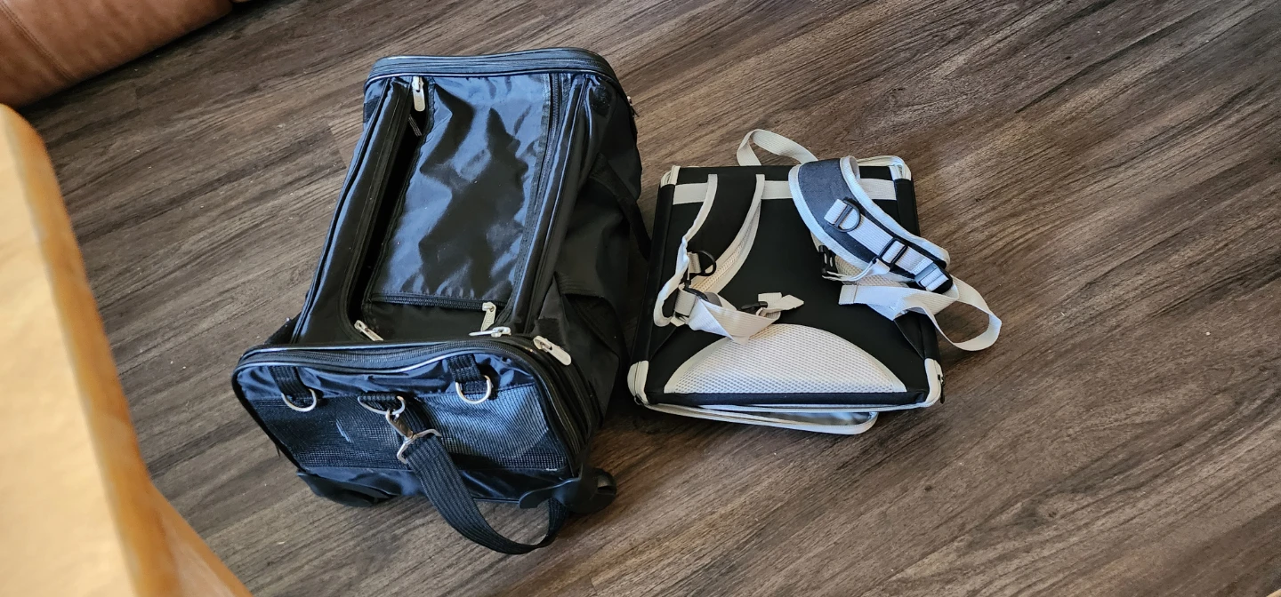 Black Pet Carrier Backpack & Rolling Tote