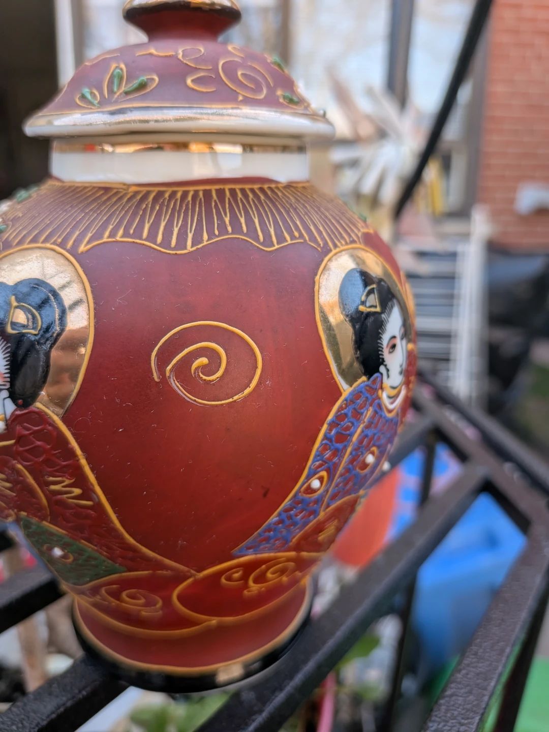 Vintage Decorative Ginger Jar with Geisha Design - photo 5